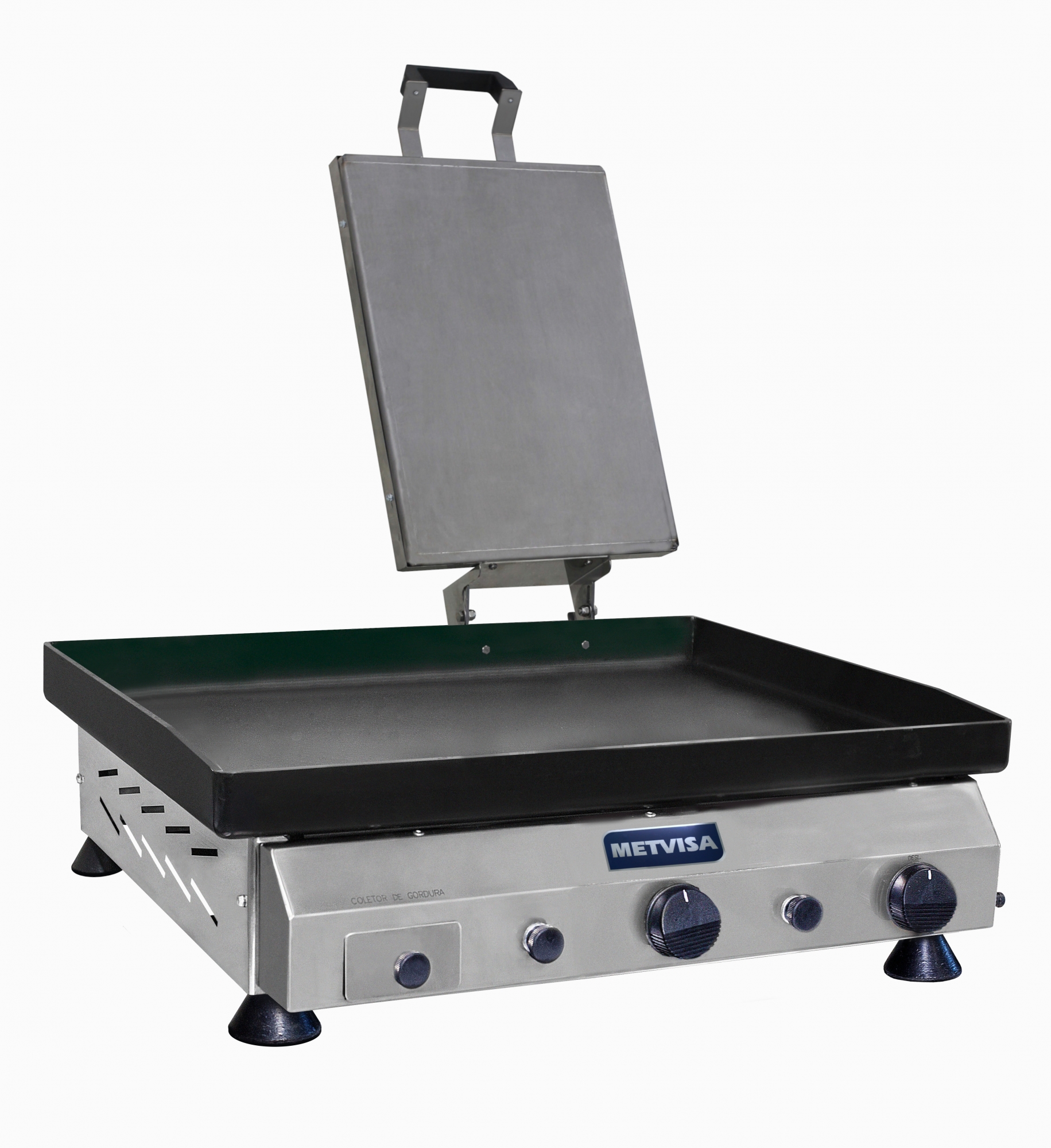 Plancha asar a gas de sobreponer Metvisa 80cm - Exhibir Equipos